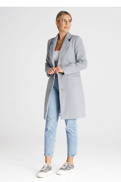 Knee Length Buttoned Coat