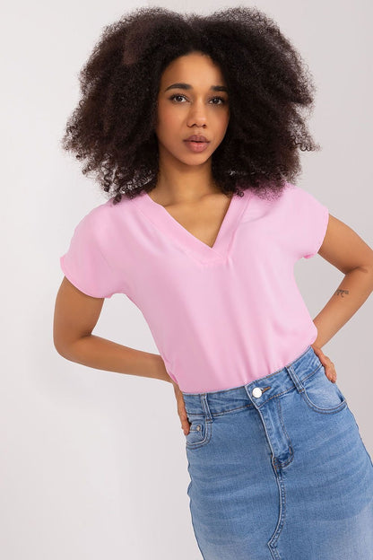 Straight Cut V-Neck Blouse