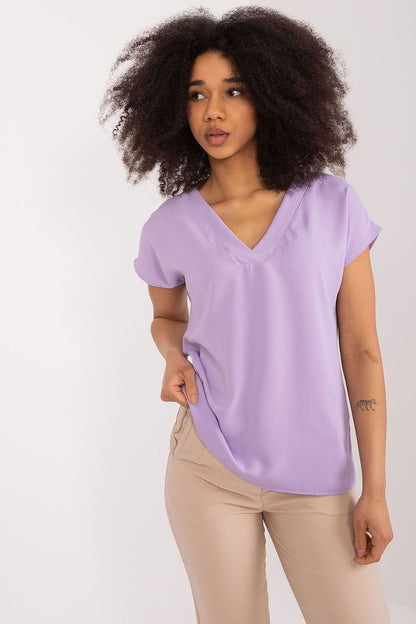 Straight Cut V-Neck Blouse