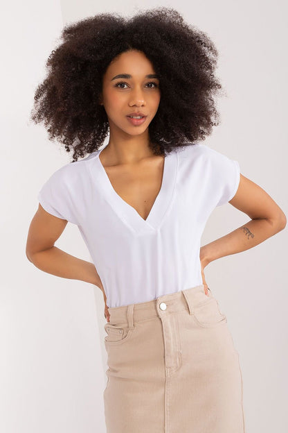 Straight Cut V-Neck Blouse