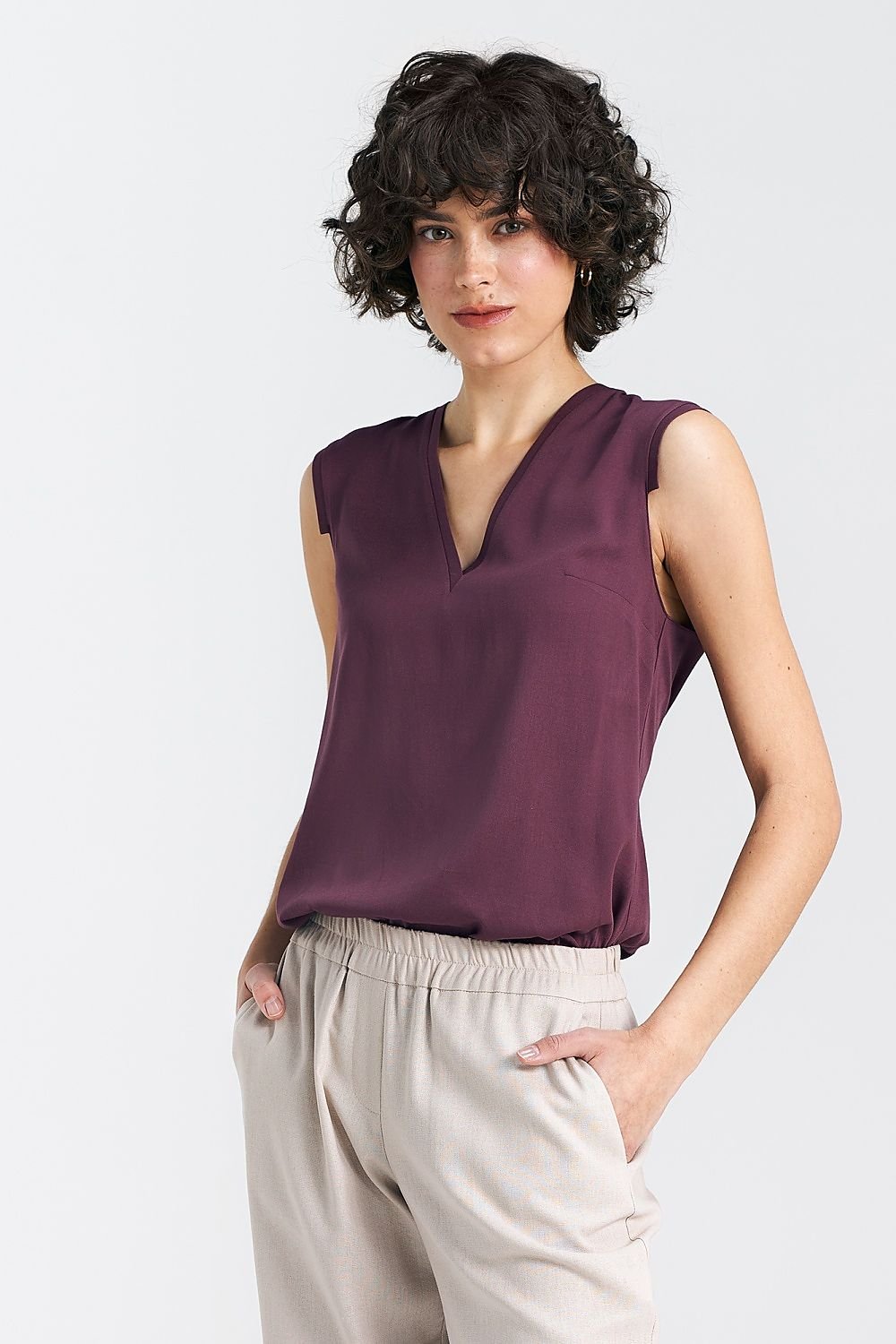 V-Neck Sleeveless Top