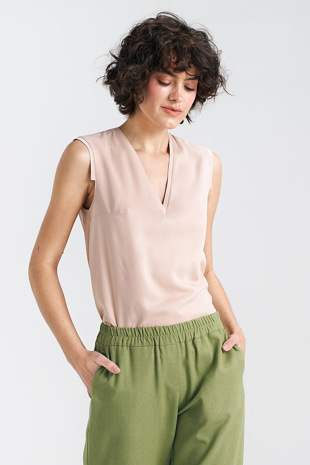 V-Neck Sleeveless Top