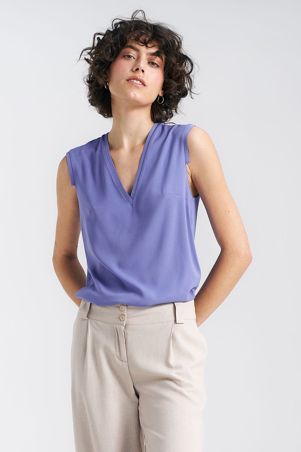 V-Neck Sleeveless Top