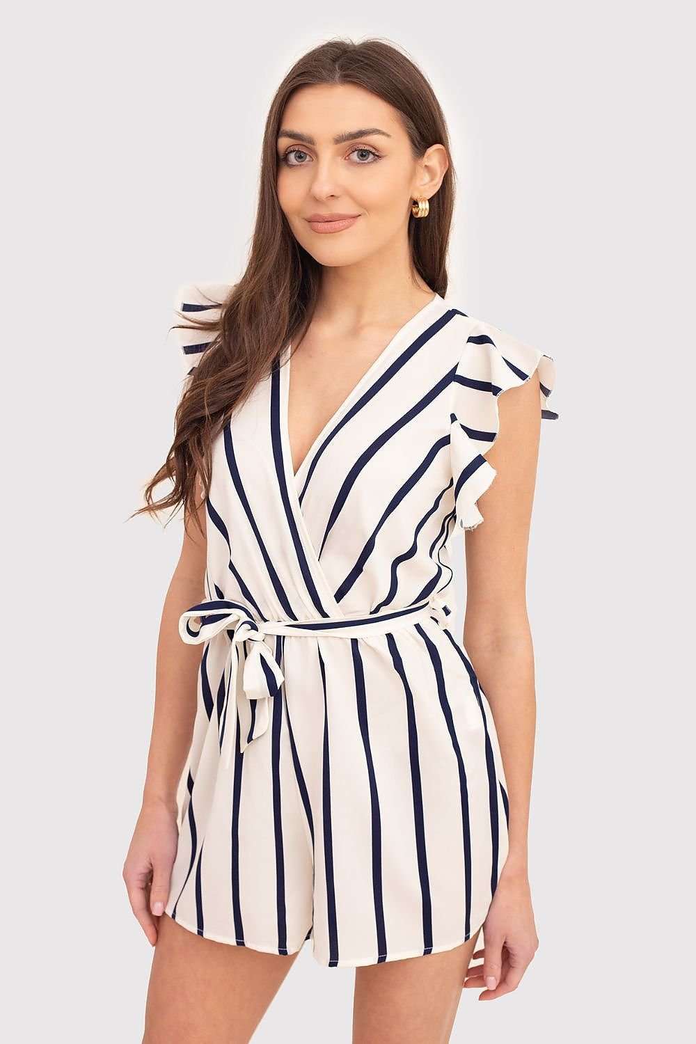 Striped V-Neck Romper