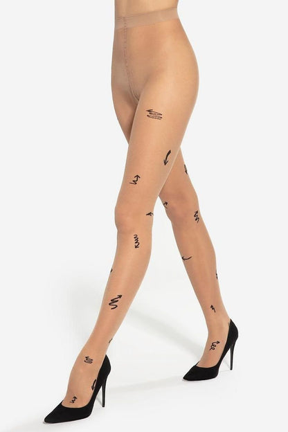 Arrow Pattern Matte Tights