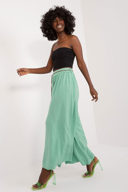 Tie Belt Wide Leg High-Waisted Pants