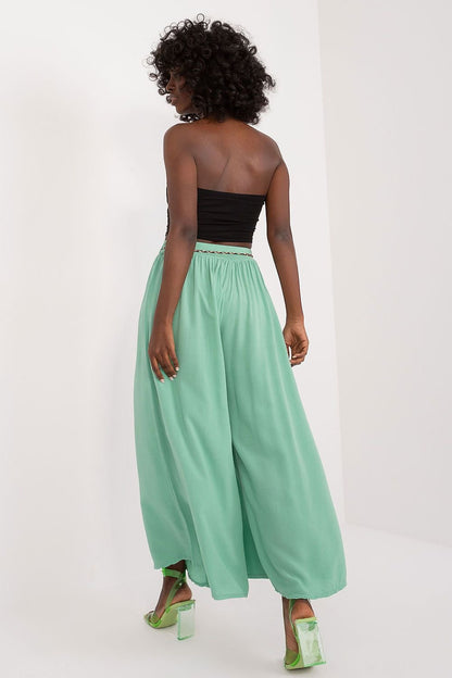 Tie Belt Wide Leg High-Waisted Pants