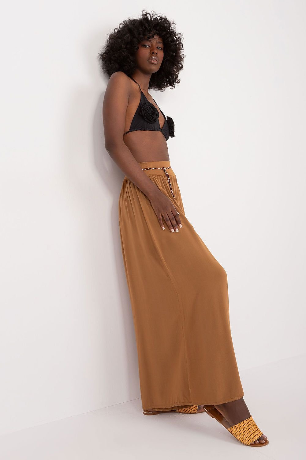 Tie Belt Wide Leg High-Waisted Pants