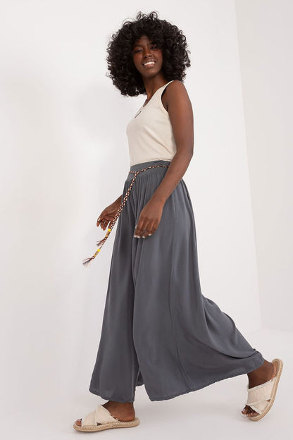 Tie Belt Wide Leg High-Waisted Pants