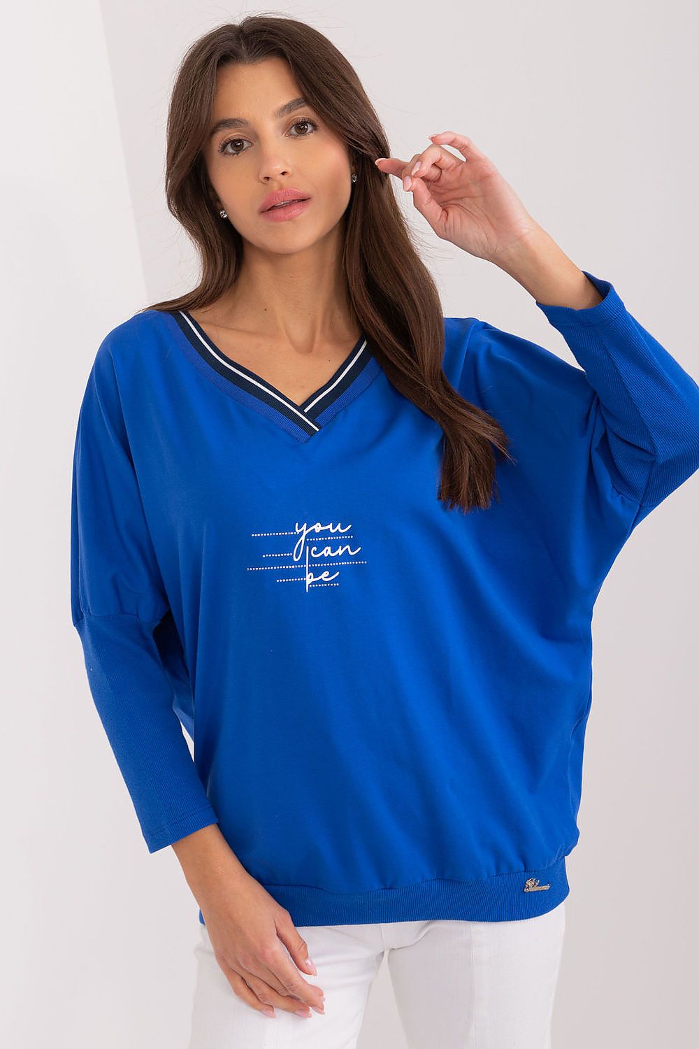 You Can Be 3/4 Sleeve V-Neck Blouse