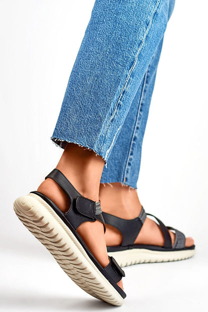 Velcro Straps Flat Sandals