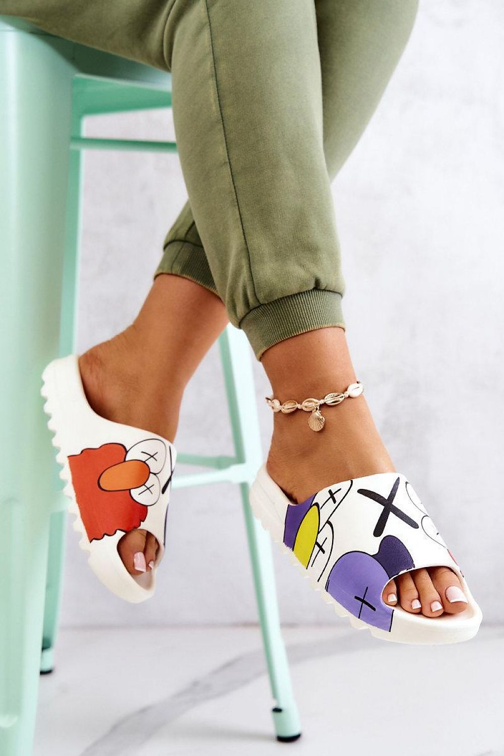 Cartoon Print Flip-Flops