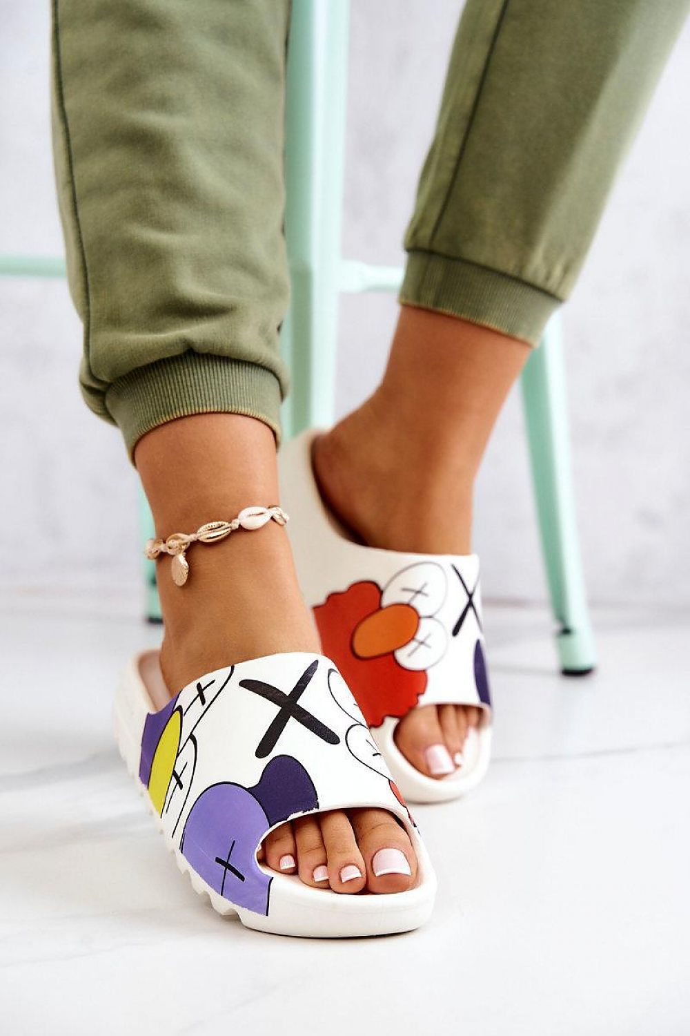 Cartoon Print Flip-Flops