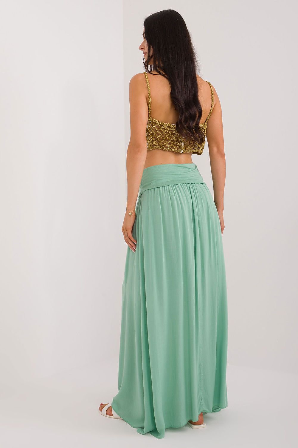 Wide Waistband Maxi Skirt