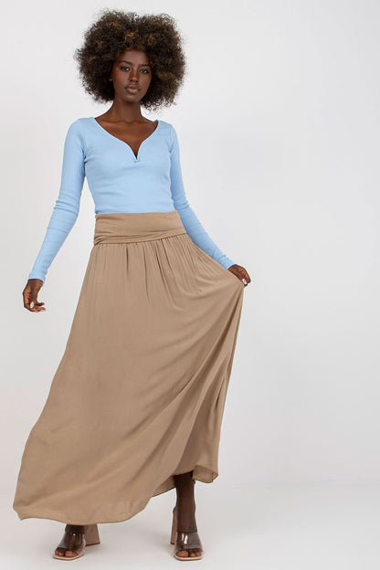 Wide Waistband Maxi Skirt