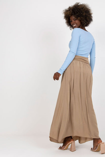 Wide Waistband Maxi Skirt