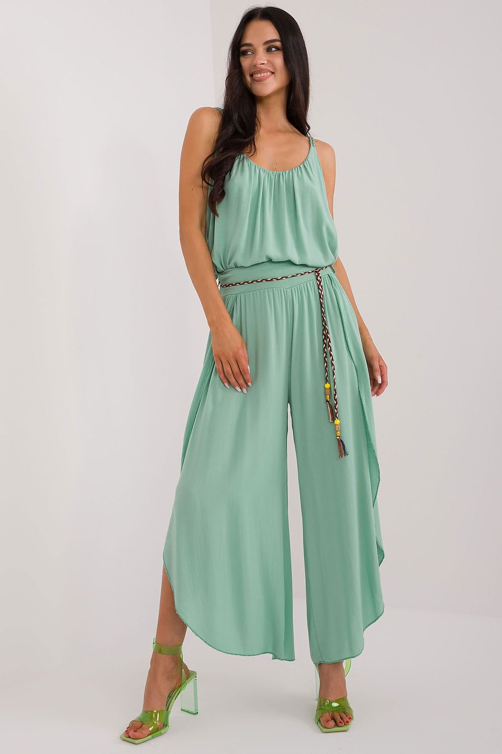 Slit High Waist Wide Leg Pants