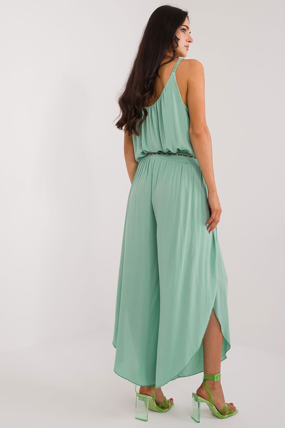 Slit High Waist Wide Leg Pants