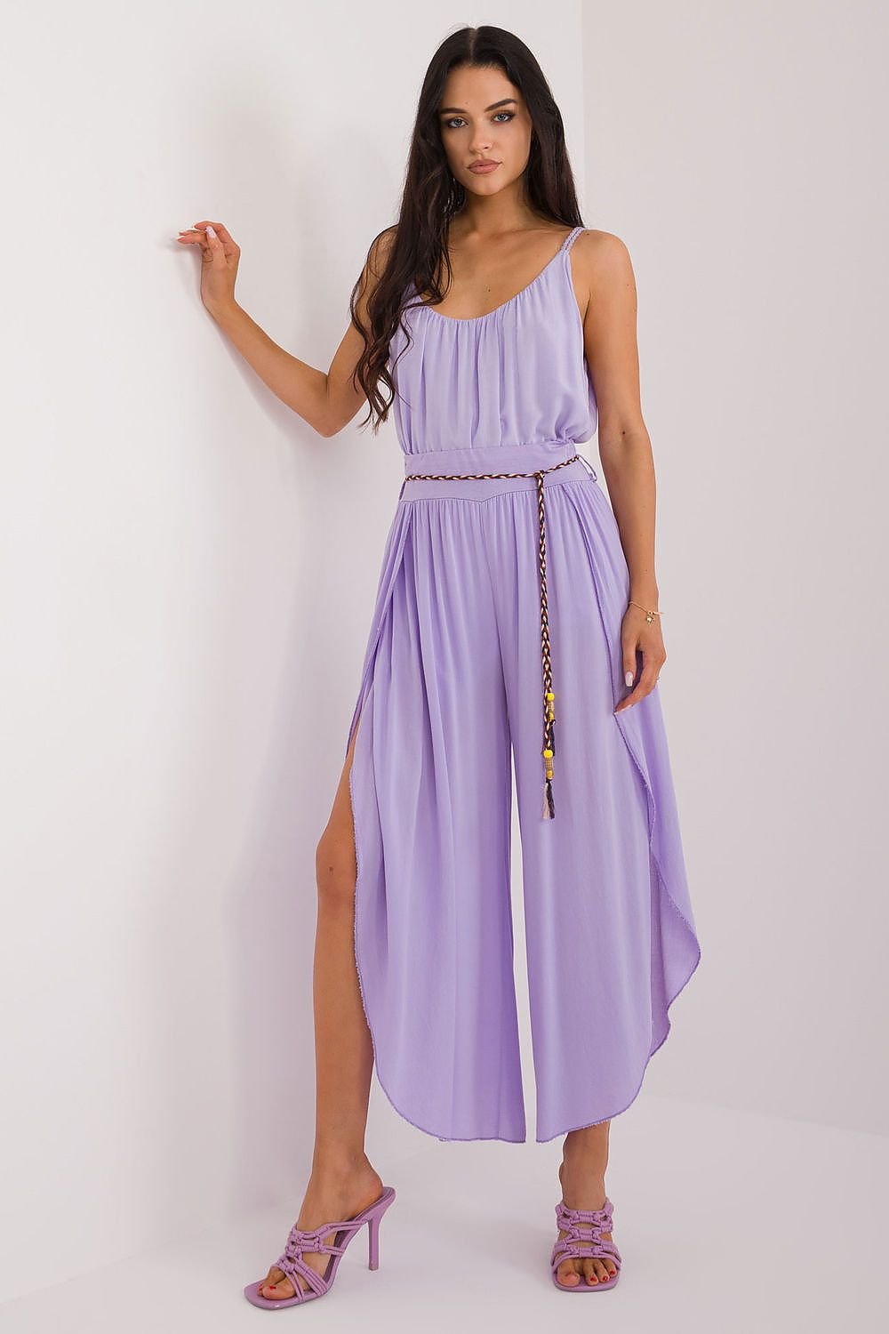 Slit High Waist Wide Leg Pants