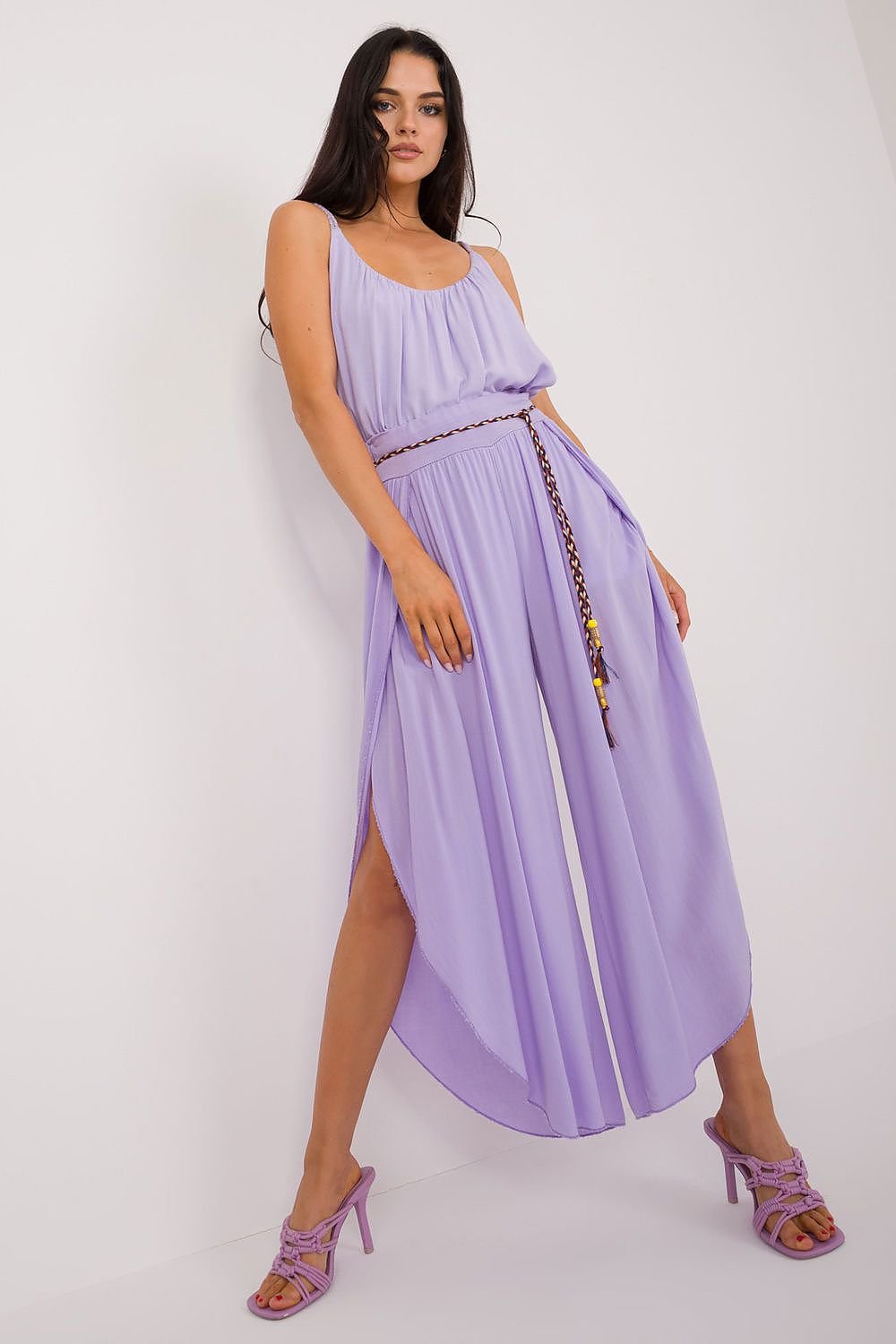 Slit High Waist Wide Leg Pants
