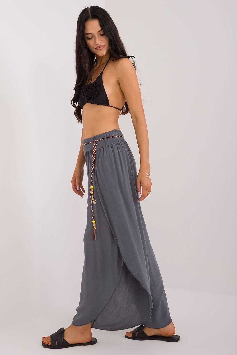 Slit High Waist Wide Leg Pants
