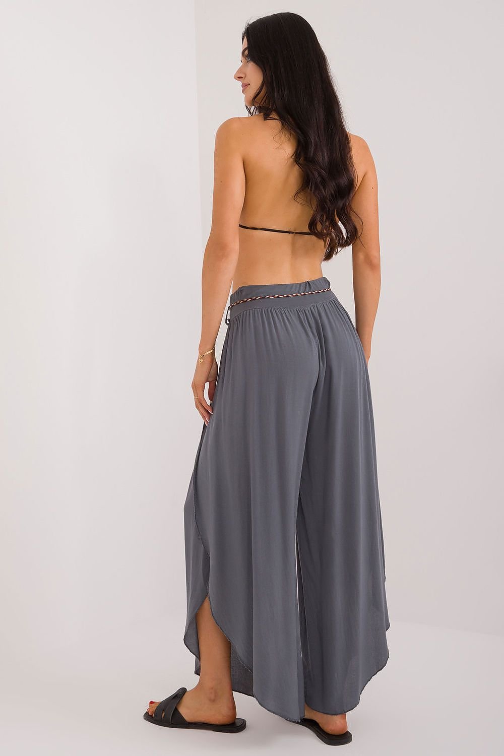 Slit High Waist Wide Leg Pants