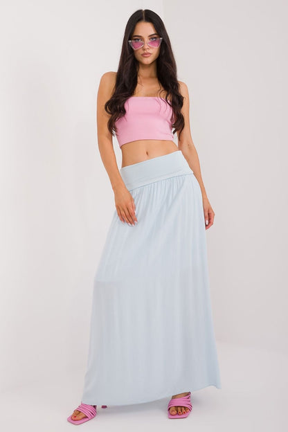 Wide Waistband Maxi Skirt