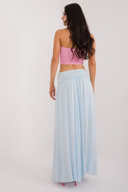 Wide Waistband Maxi Skirt