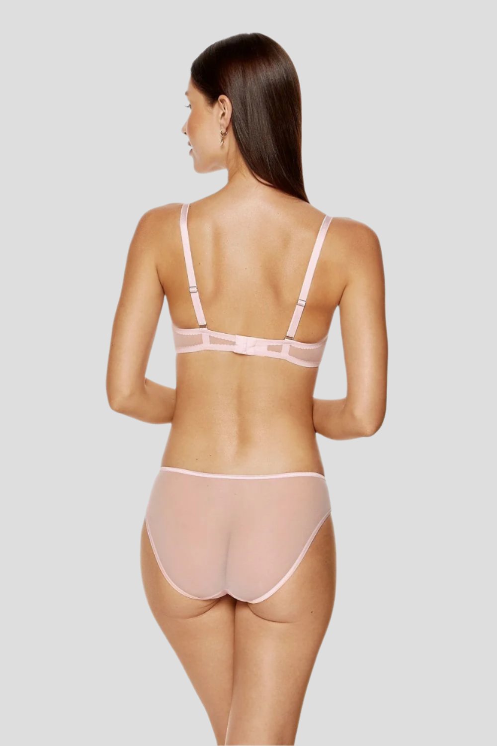 Pink Elegant Soft Bra with Embroidery