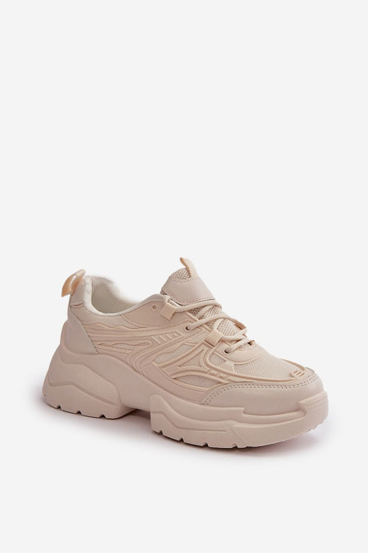 Platform Sneakers in Beige