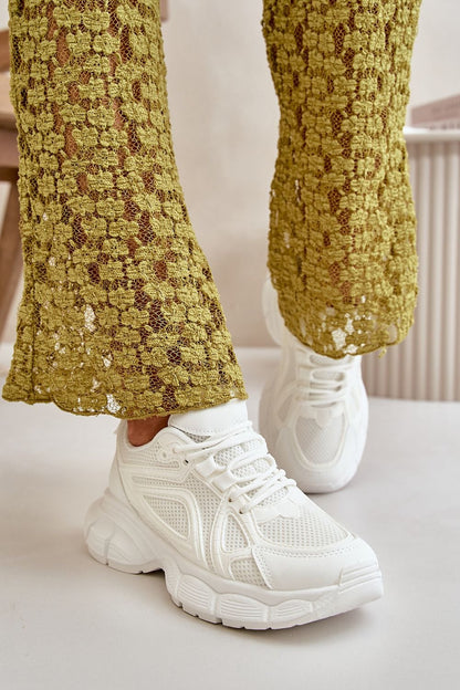 Fabric and Suede Lace-Up Sneakers