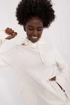 White Hooded Sweatshirt with Zipped Pockets