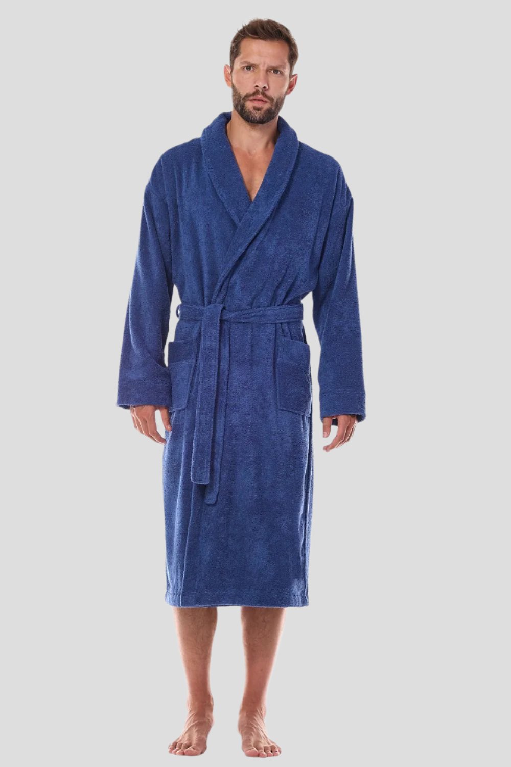 Men's Bathrobe in Navy Blue
