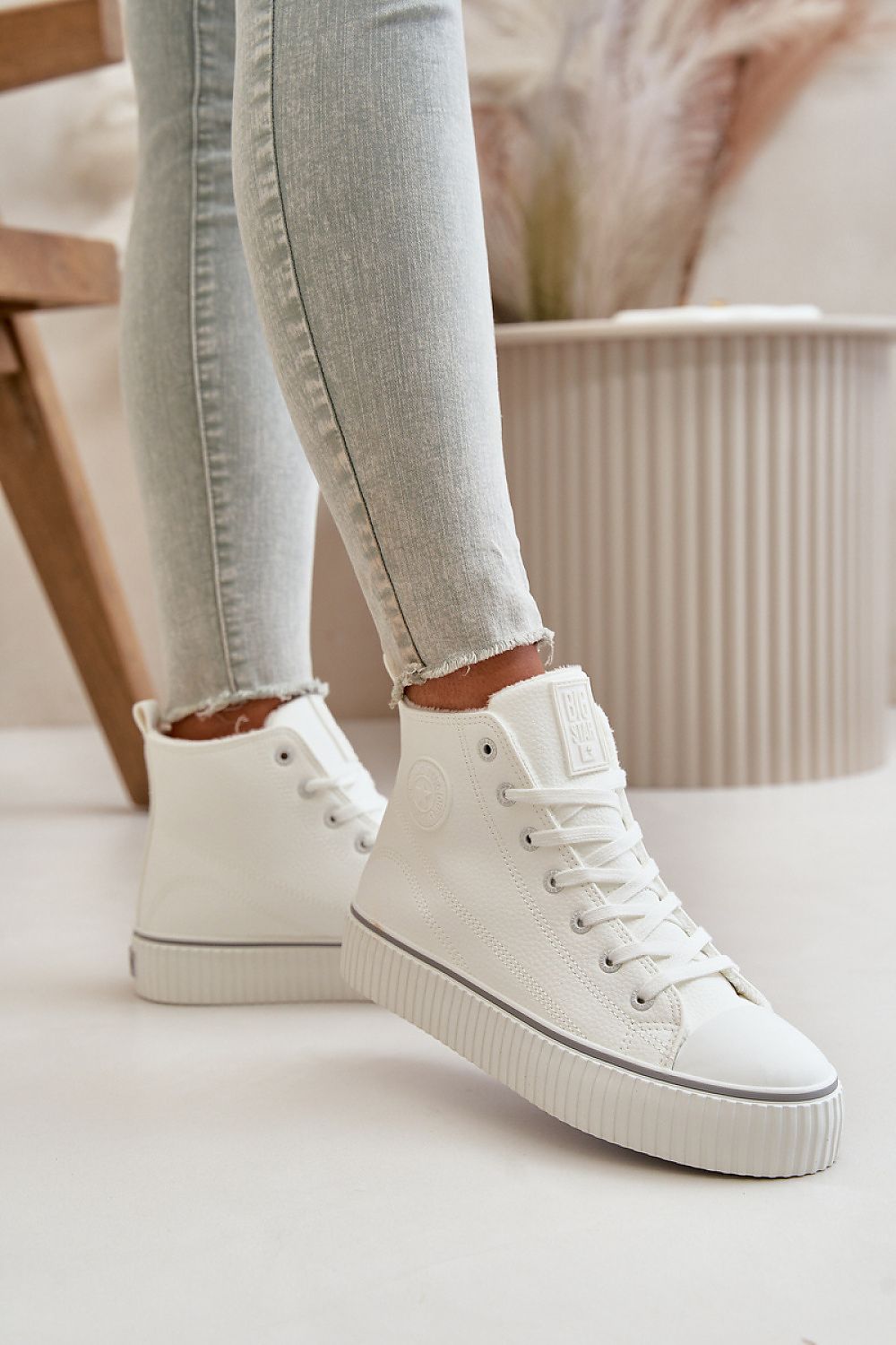 High Top Laced Sneakers