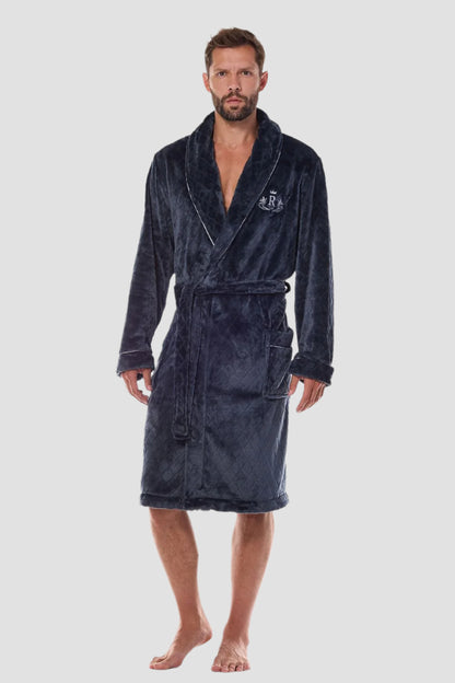 Men's Bathrobe in Charcoal Grey