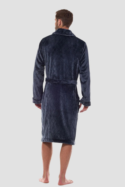 Men's Bathrobe in Charcoal Grey