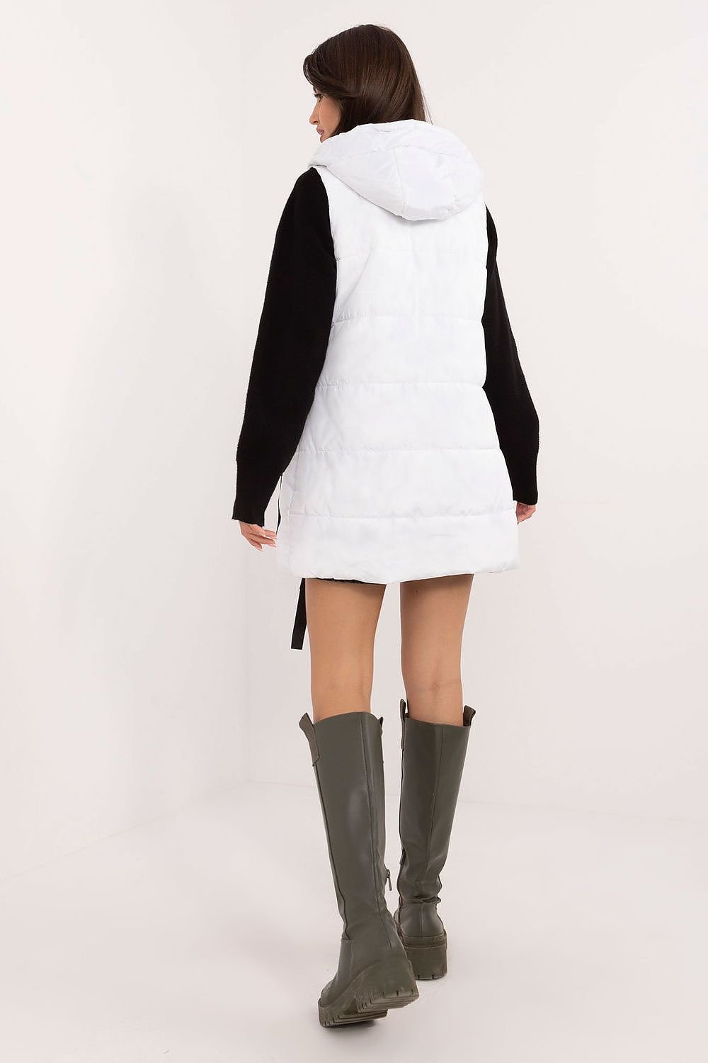 Practical Quilted Double Side Hooded Vest White