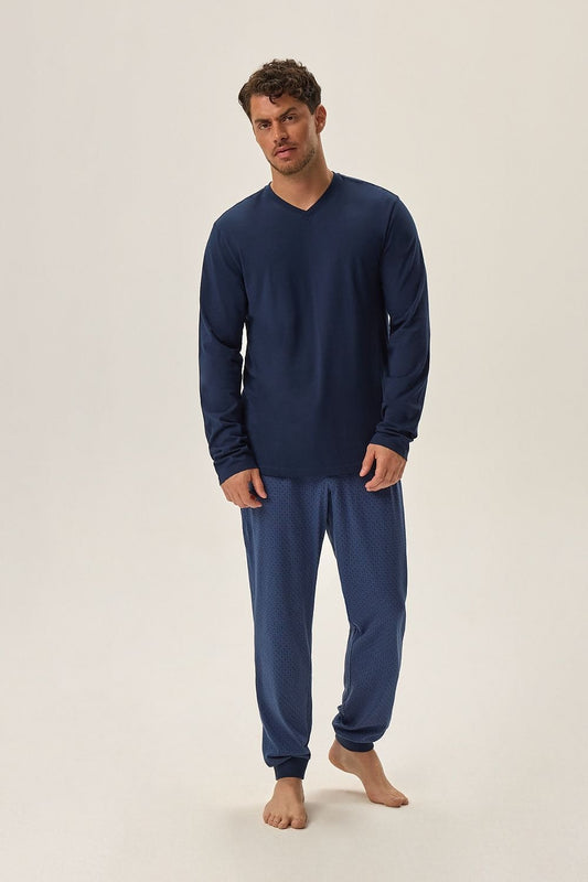 Men's Pajama Set Navy Blue