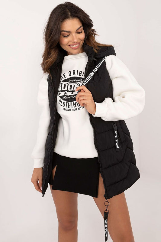 Quilted Hooded Zip-Up Vest