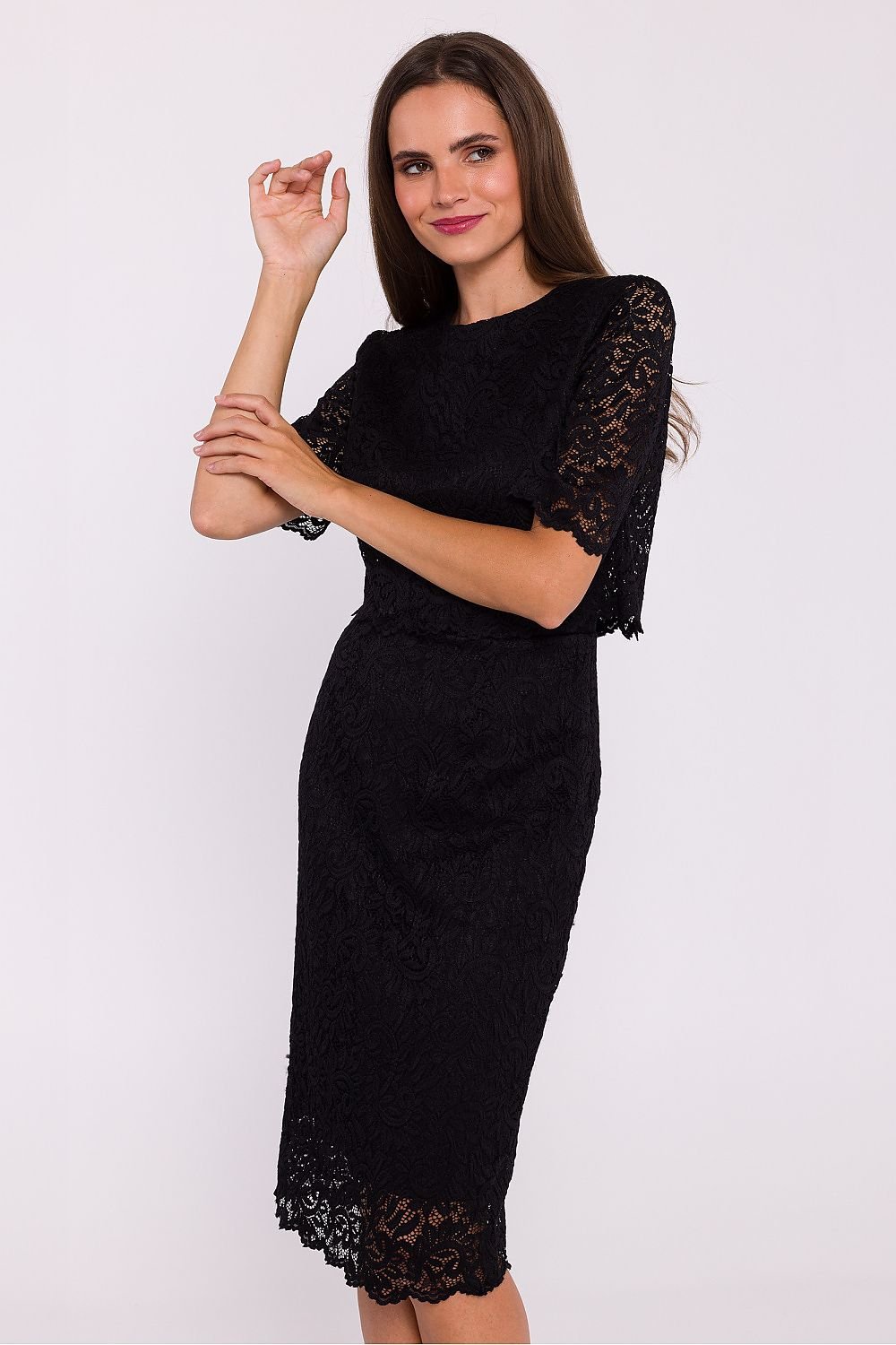 Two Layer Lace Pencil Dress