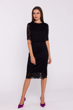 Two Layer Lace Pencil Dress