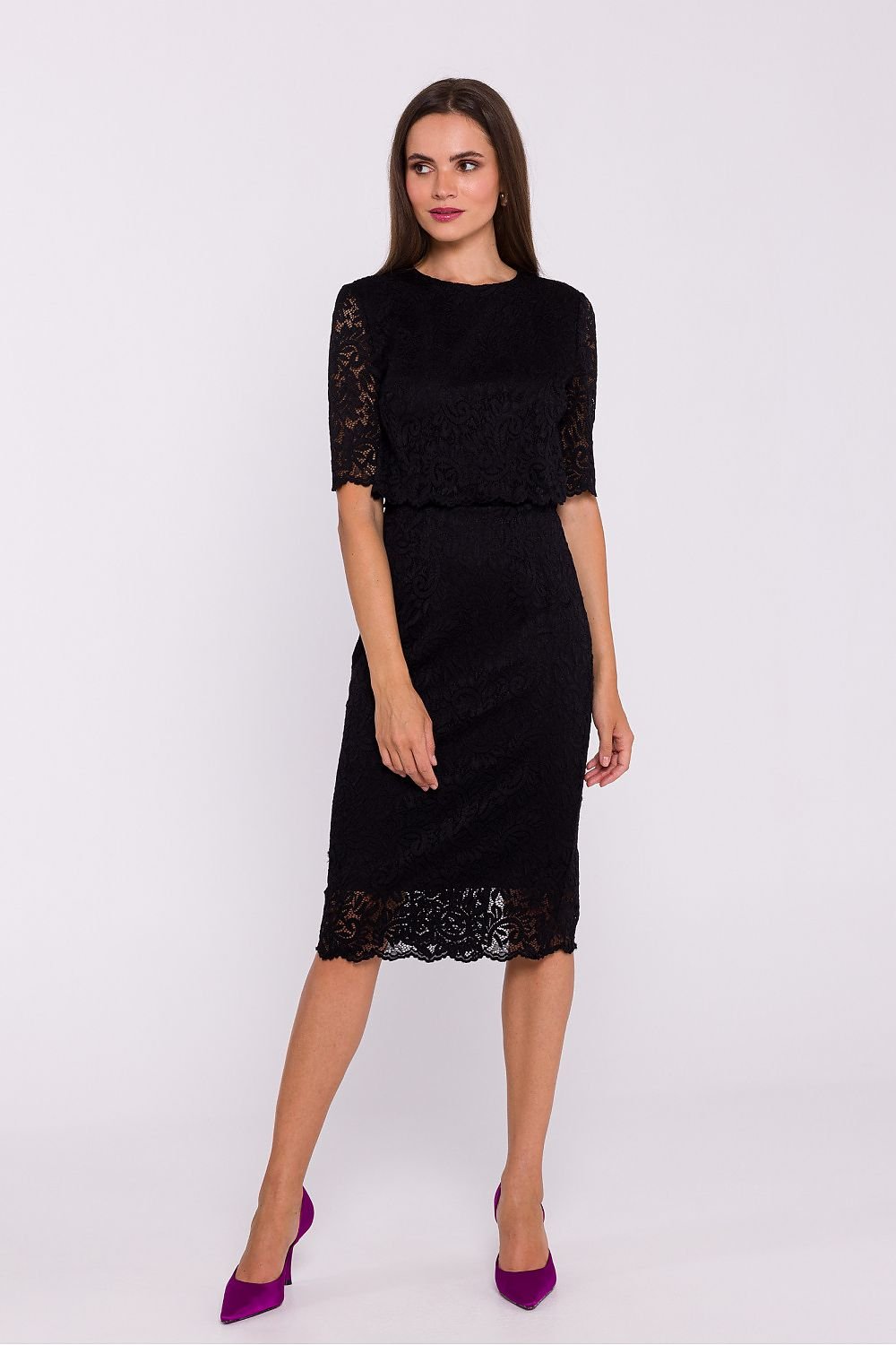 Two Layer Lace Pencil Dress