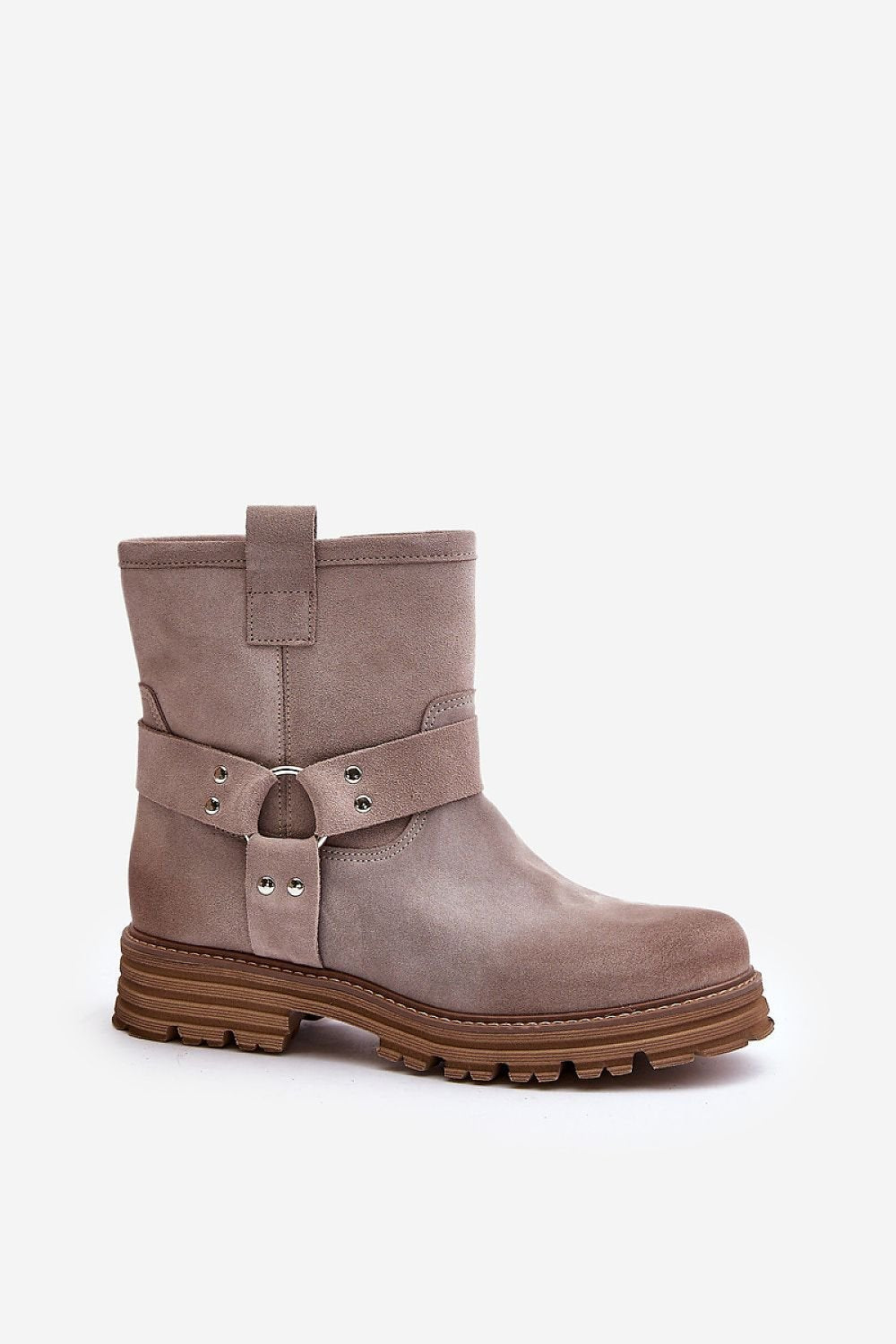 Cross Straps Leather Booties