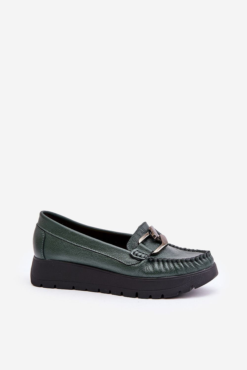 Buckled Moccasin Dark Green