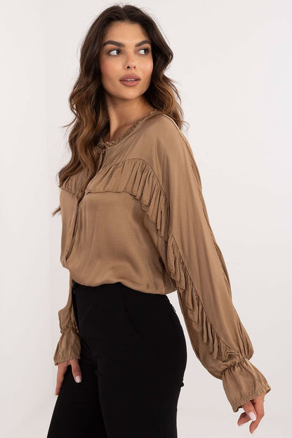 Striking Ruffle Long Sleeve Shirt