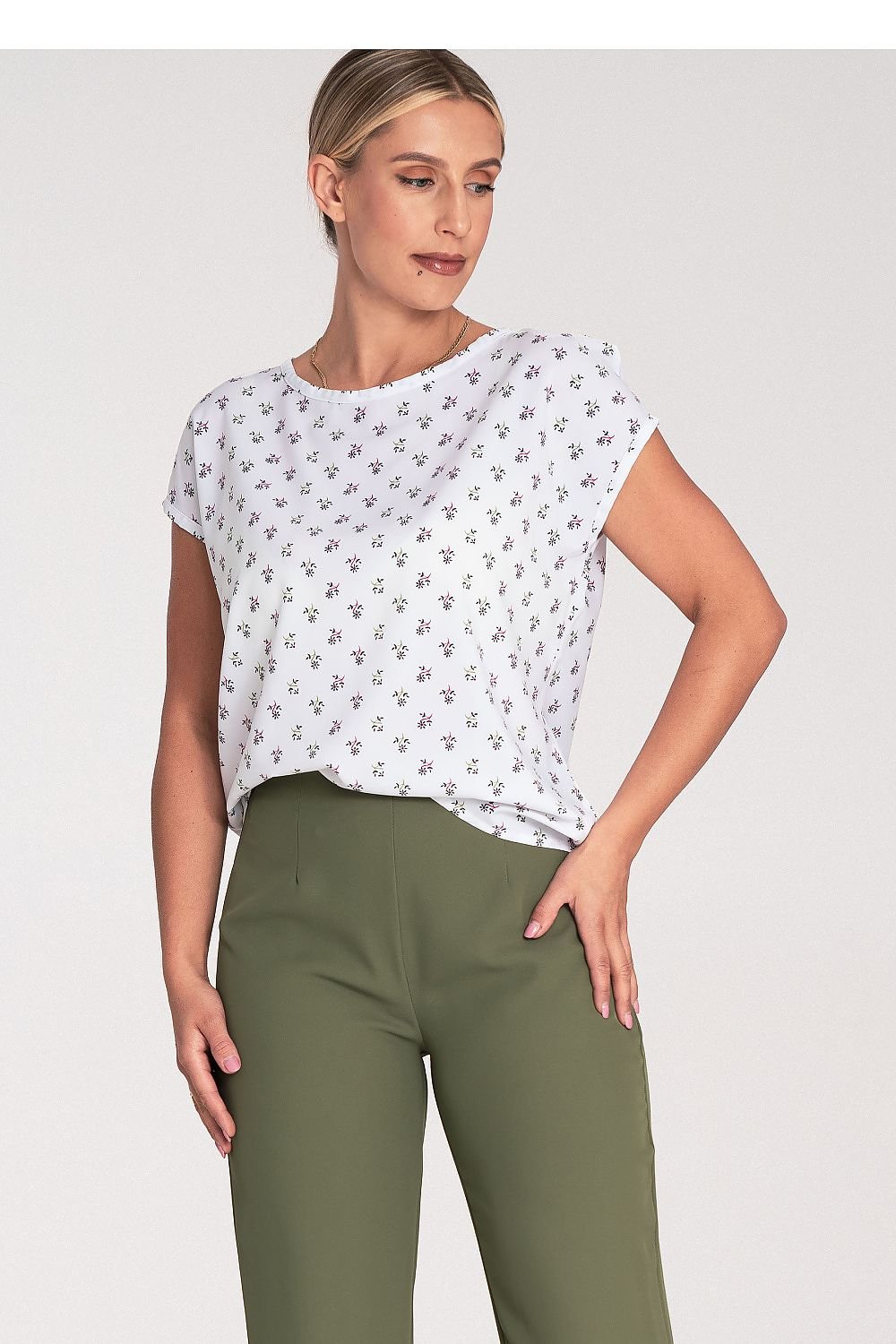 Simple Cut Short Sleeve Blouse