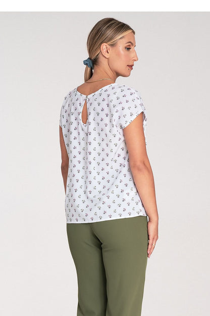 Simple Cut Short Sleeve Blouse