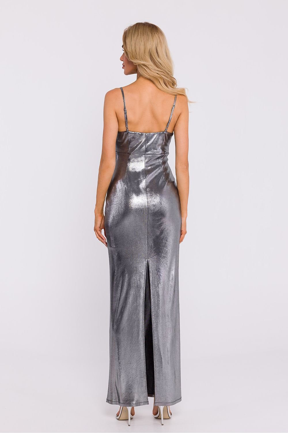 Shiny High Slit Maxi Dress