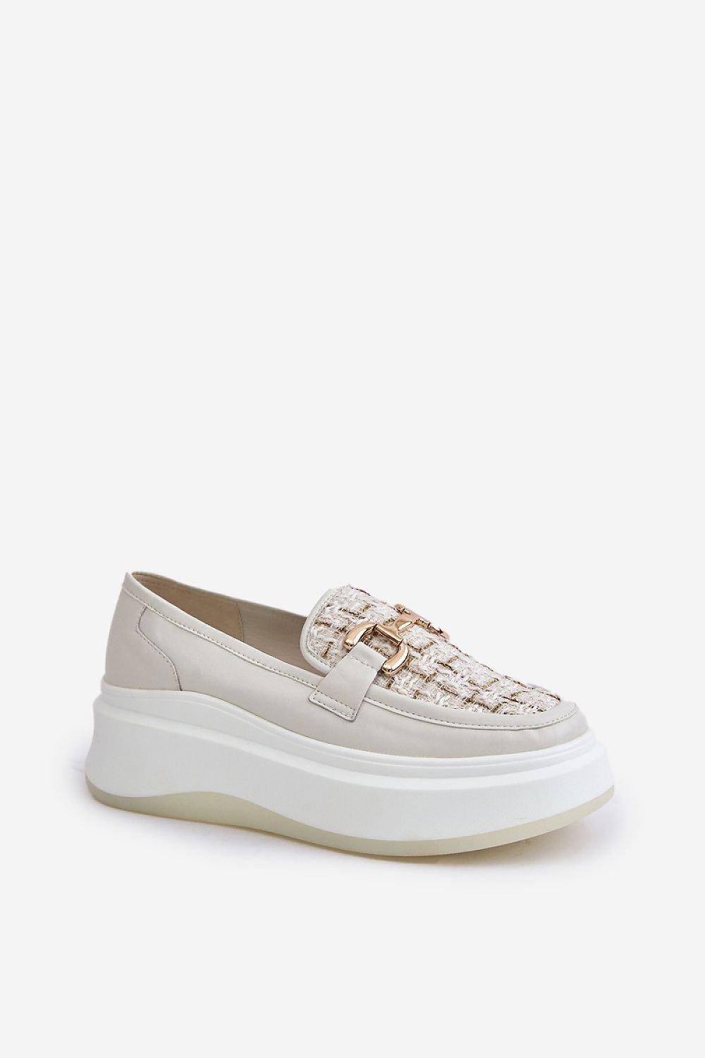 Buckle Decor Platform Moccasin