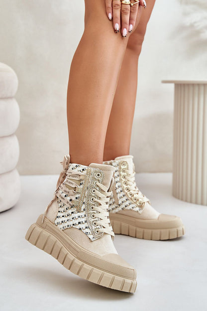 High Top Platform Sneakers with Zipper